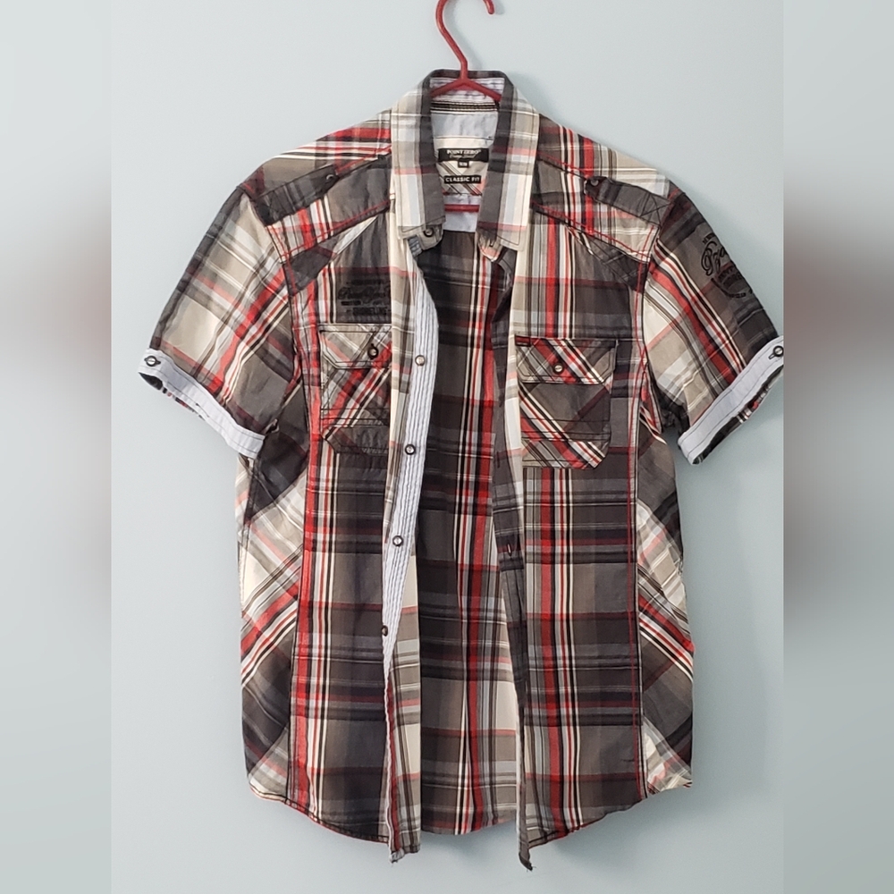 Men's Point Zero Plaid Button Down Shirt